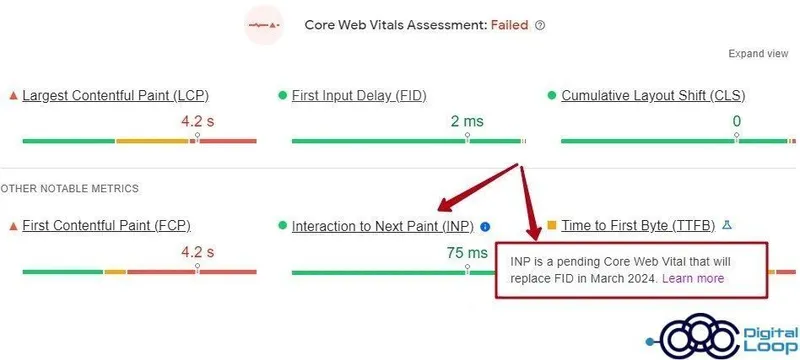 Der INP-Indikator im PageSpeed Insights-Tool